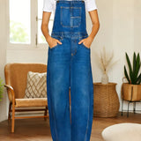 Nora | Denim Latzhose Jumpsuit mit Taschen