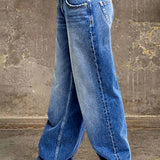 Jeans mit mittelhohem Bund und gerader Passform