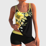 Flor – Blumen-Tankini mit Shorts, flacher Bauch-Effekt