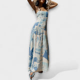 Terazza Ric Rac - Maxikleid aus Leinen mit ausgestelltem Schnitt