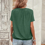 Hilda™ - Unifarbenes V-Ausschnitt-T-Shirt