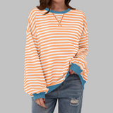 LUKA™ - Gestreiftes Langarm-Casual-Sweatshirt mit Rundhalsausschnitt