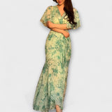 Lana - Elegante Blumenkleider mit V-Ausschnitt