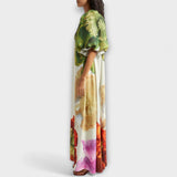Melodija - Maxikleider mit asymmetrischem Blumenmuster