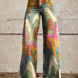 HANNA WELLEN & BLUMEN BREIT GESCHNITTETE HOSE