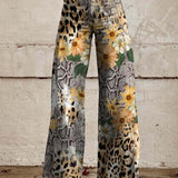 KARLA LEOPARDENMUSTER BREIT GESCHNITTETE HOSE