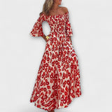 Bella - Kleid mit schulterfreien Trägern und Ozean aus Blumen