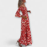 Bella - Kleid mit schulterfreien Trägern und Ozean aus Blumen