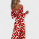 Bella - Kleid mit schulterfreien Trägern und Ozean aus Blumen