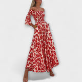 Bella - Kleid mit schulterfreien Trägern und Ozean aus Blumen