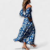 Bella - Kleid mit schulterfreien Trägern und Ozean aus Blumen