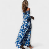 Bella - Kleid mit schulterfreien Trägern und Ozean aus Blumen