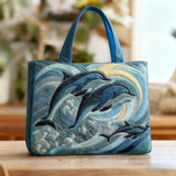 Handgefertigte Tasche - Delfin des Ozeans