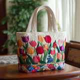 Gepolsterte Tasche - Tulpen Garten