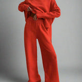 Damen Turtleneck Lounge Set mit Weitbein-Hosen