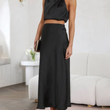 Damen Halter Neck Zweiteiliges Set mit Maxi-Rock