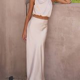 Damen Halter Neck Zweiteiliges Set mit Maxi-Rock