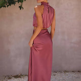 Damen Halter Neck Zweiteiliges Set mit Maxi-Rock