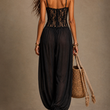 Laia | Damen Spitzen-Jumpsuit mit Taschen