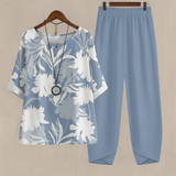 Damen Zweiteiliges Set mit Rundhals und Kurzarm