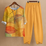 Damen Zweiteiliges Set mit Rundhals und Kurzarm