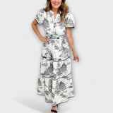 Eliza - Maxikleid mit klassischem Muster