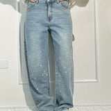 Violette™ - Hose mit hoher Taille und weiten Beinen und Knopftaschen