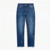 Vivara™ – Vintage-inspirierte, cropped Straight Leg Jeans mit Fransen