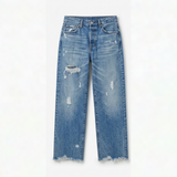 Vivara™ – Vintage-inspirierte, cropped Straight Leg Jeans mit Fransen