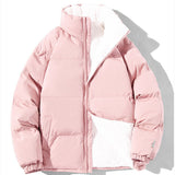 Pink quilted thermo bomber jacket with teddy lining and front zip