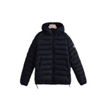 Ultralight quilted hooded jacket, black, full-zip with adjustable drawstring hem