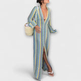Elina – Maxikleid mit V-Ausschnitt und Sommerstil