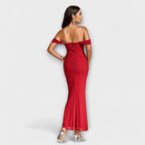Ione - Figurbetontes Kleid mit schulterfreien und Raffung