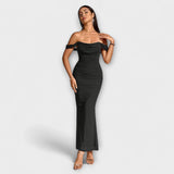Ione - Figurbetontes Kleid mit schulterfreien und Raffung