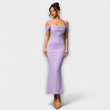 Ione - Figurbetontes Kleid mit schulterfreien und Raffung