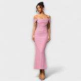 Ione - Figurbetontes Kleid mit schulterfreien und Raffung