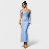 Ione - Figurbetontes Kleid mit schulterfreien und Raffung