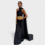 Chic Maxikleid mit schulterfreien Trägern und Nackenband
