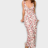 Kryptografisches Blumenmuster Maxikleid