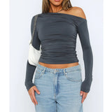 Damen Cropped Langarmtop