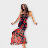Kurzes Bodycon-Kleid mit floralem Muster und Trägern