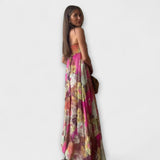 Maxi Plissée Ohne Ärmel Retro Kleid