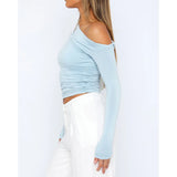 Damen Cropped Langarmtop