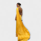 Chic Maxikleid mit schulterfreien Trägern und Nackenband