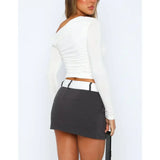 Damen Cropped Langarmtop