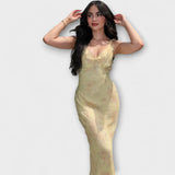 Kryptografisches Blumenmuster Maxikleid