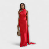 Chic Maxikleid mit schulterfreien Trägern und Nackenband