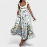 Juliette - Midi-Kleid aus Leinen mit Ballettgürtel