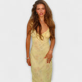 Kryptografisches Blumenmuster Maxikleid