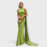 Chic Maxikleid mit schulterfreien Trägern und Nackenband